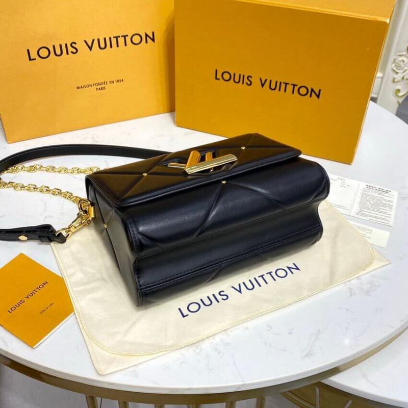 Replica Louis Vuitton Sheepskin Leather Twist Mm M59029 Black