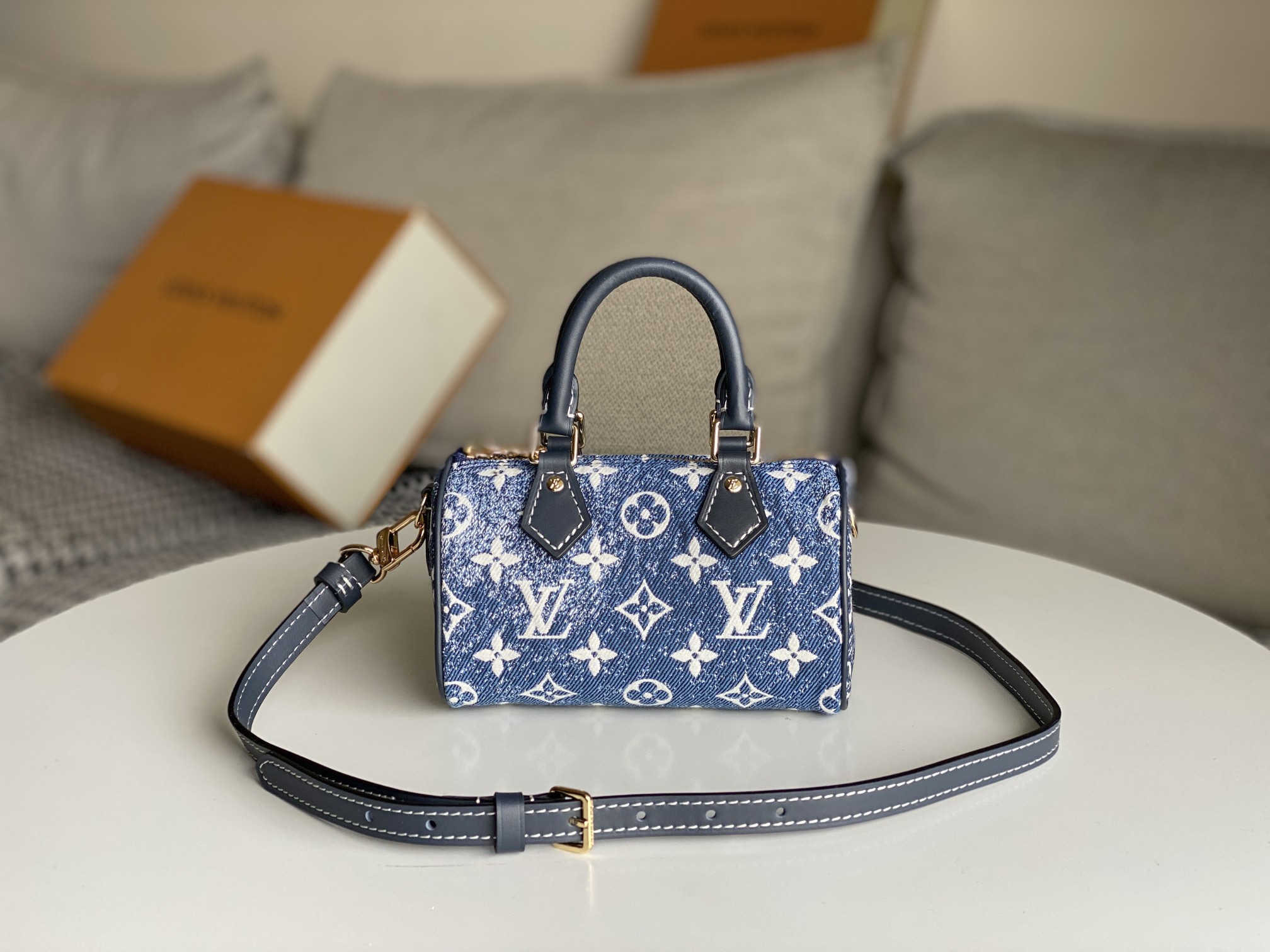 Replica Louis Vuitton Nano Speedy Denim