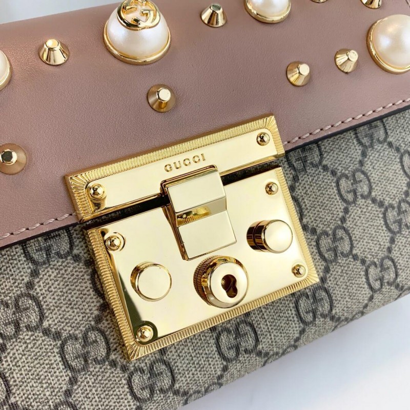 Replica Gucci Padlock Studded Gg Supreme Shoulder Bag 432182