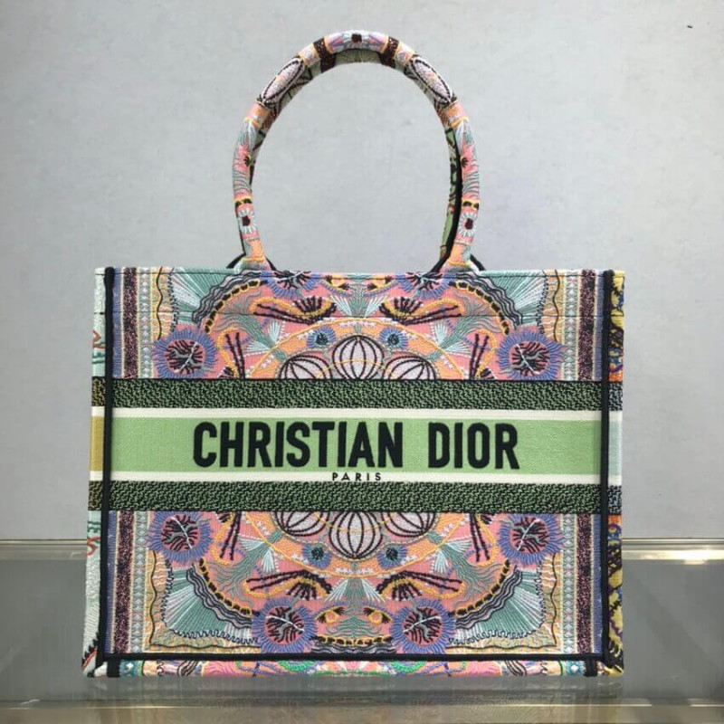 Replica Dior Small Book Tote Multicolor In Lights Embroidery M1296