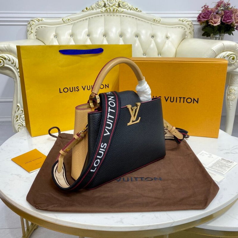 Replica Louis Vuitton Capucines Bb M59061 Black/Arizona Beige