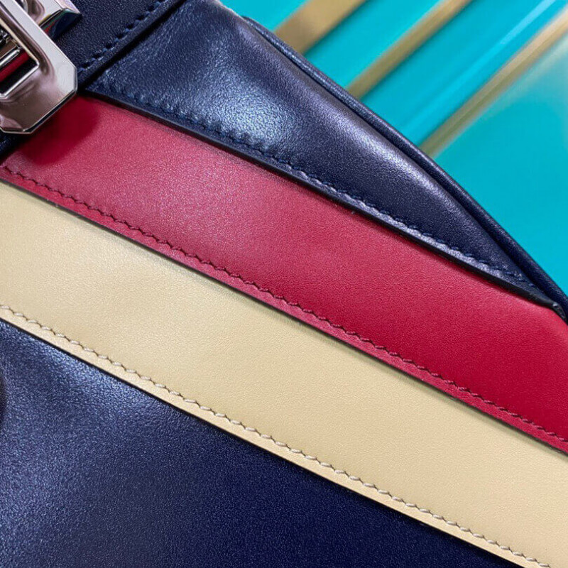 Replica Gucci Zumi Smooth Leather With Stripes Small Top Handle Bag 569712