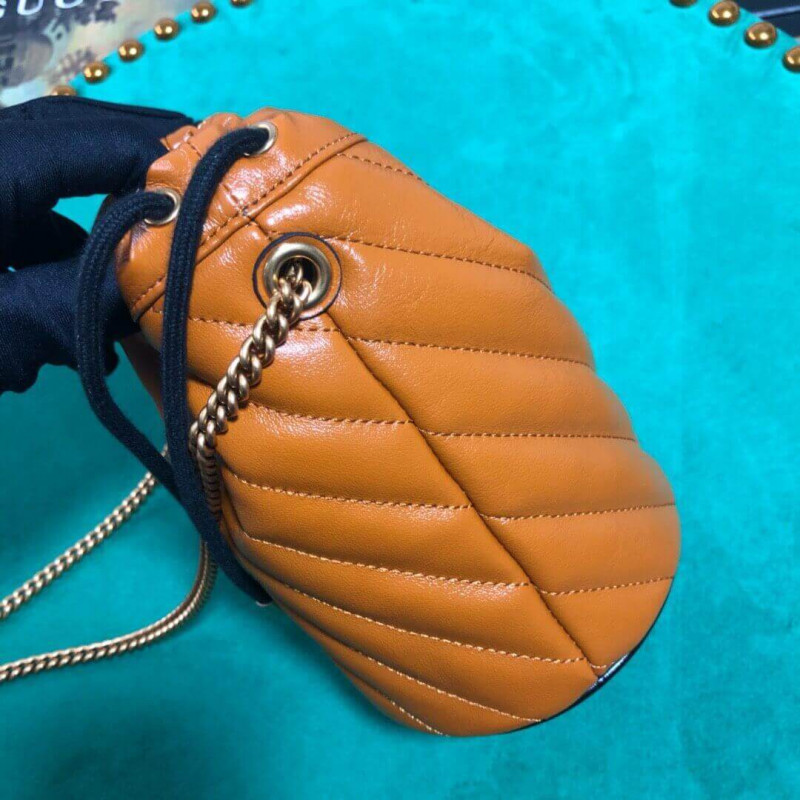 Replica Gucci Gg Marmont Mini Bucket Bag 575163 Cognac