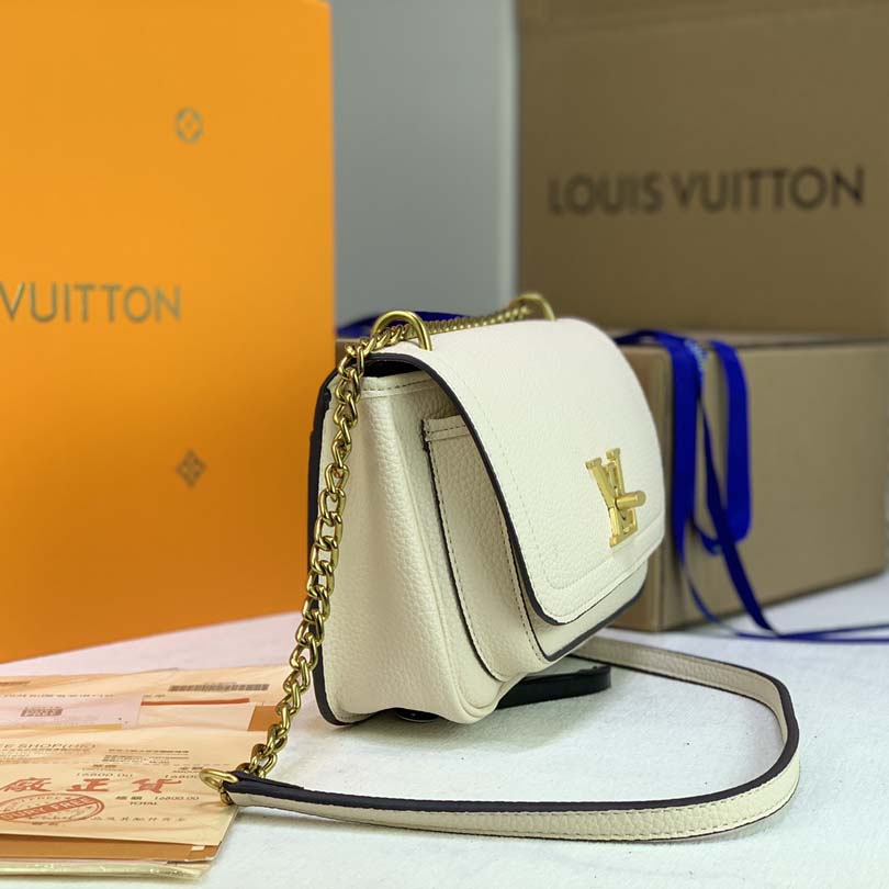 Replica Louis Vuitton Lockme Chain Pm Black/White/Pink