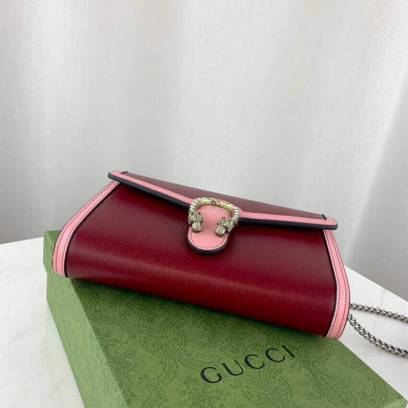 Replica Gucci Dionysus Mini Chain Bag In Red And Pink Leather 401231