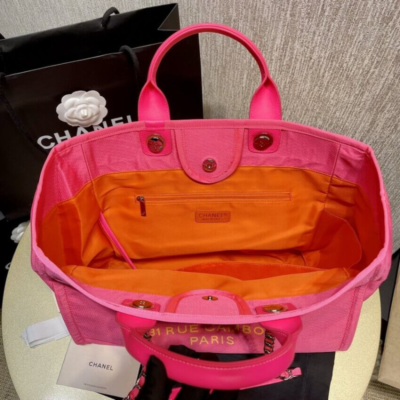 Replica Chanel 21S Deauville Peachblow Yellow Large Shopping Bag A66941