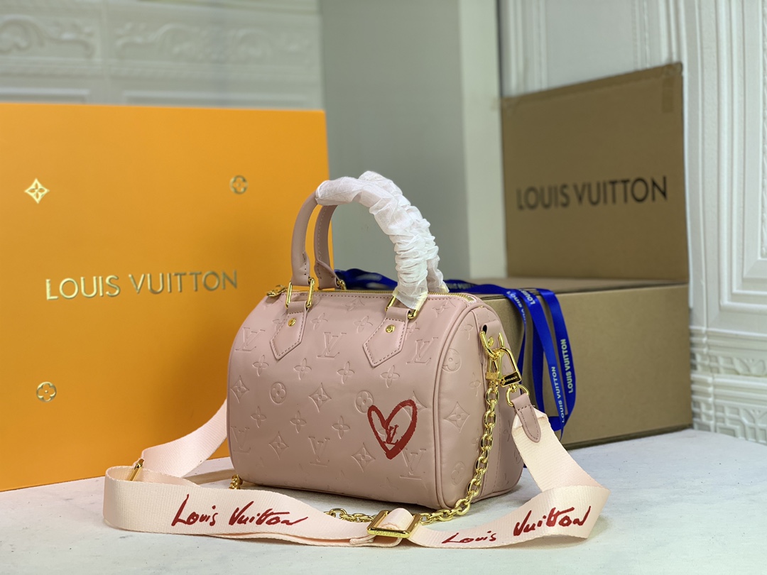 Replica Louis Vuitton Limited Edition Speedy Bandouliere 22 White/Pink