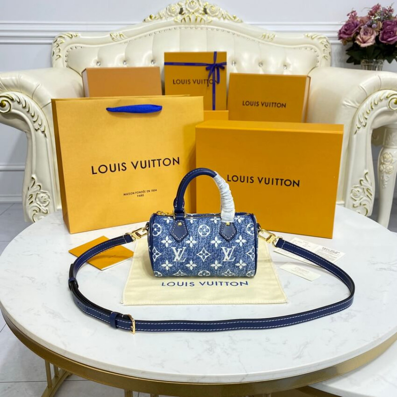 Replica Louis Vuitton Monogram Jacquard Denim Nano Speedy M81168 M81213