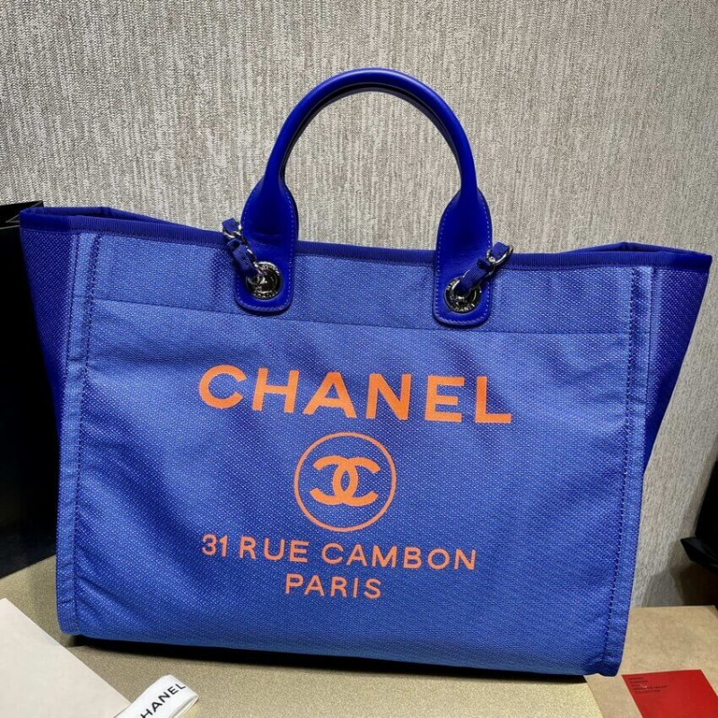Replica Chanel 21S Deauville Blue Orange Large Shopping Bag A66941