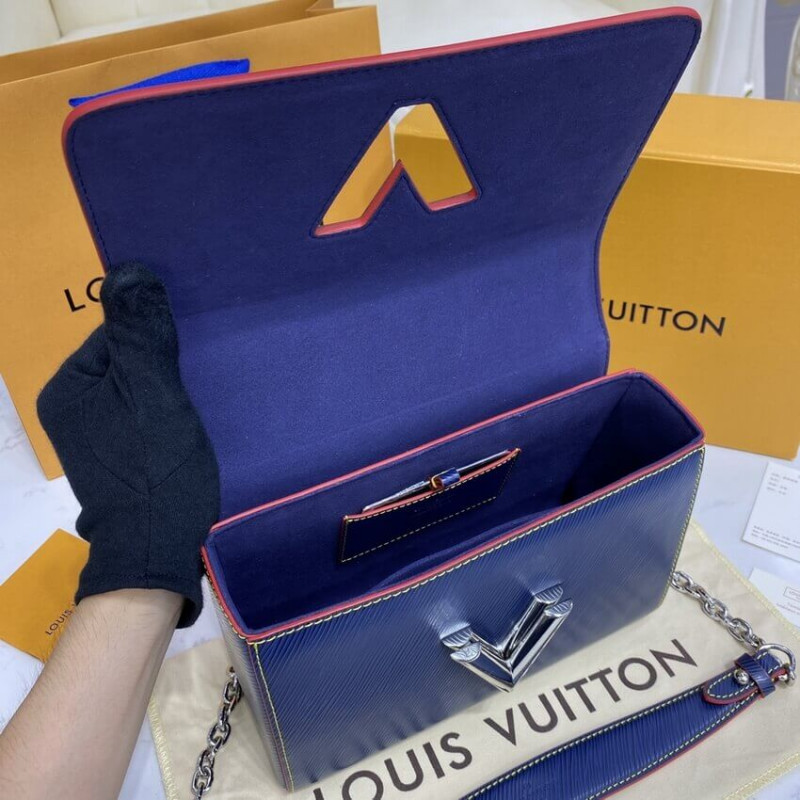 Replica Louis Vuitton Epi Leather Twist Mm M50282 Navy Blue/Red