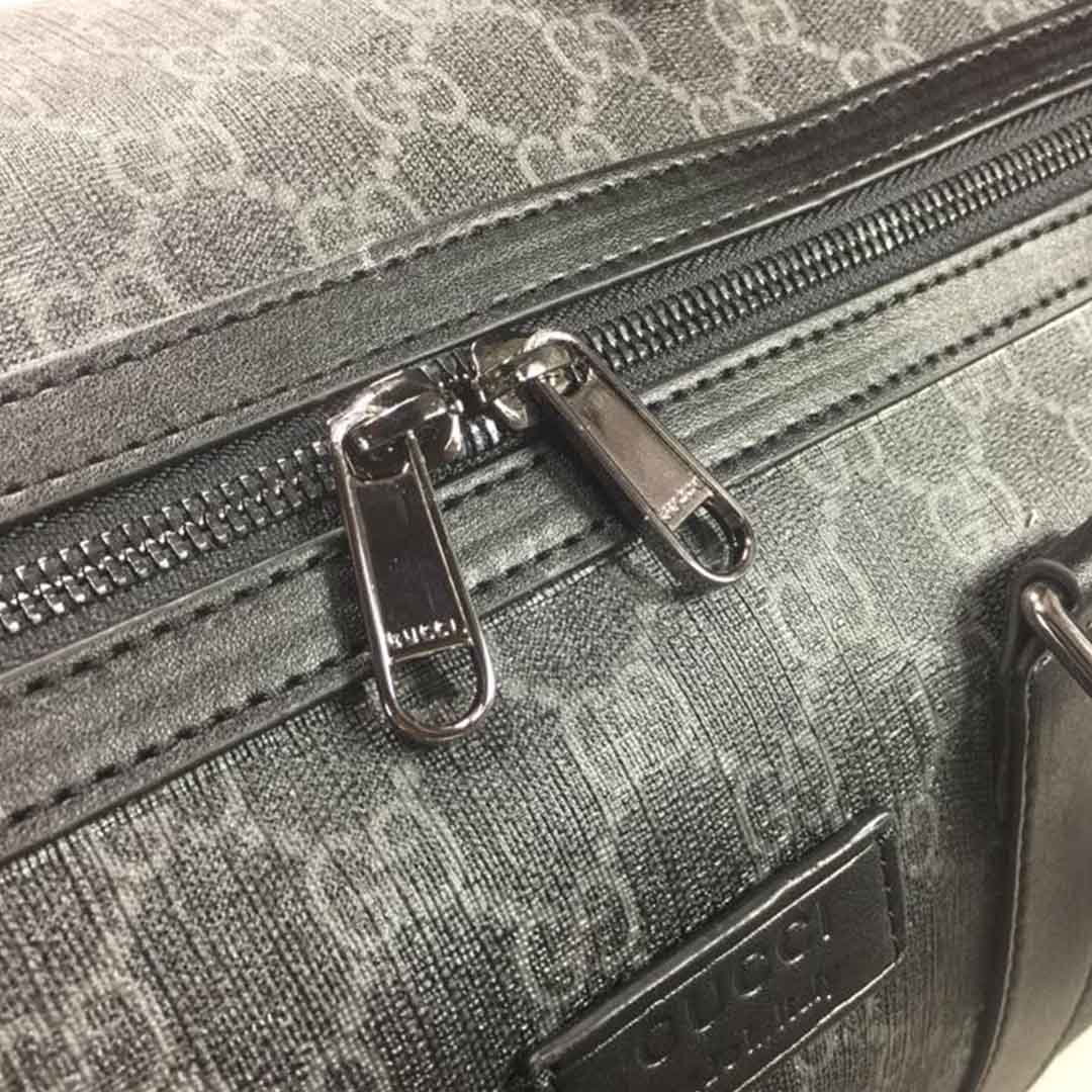 Replica Gucci Double G Black Carry-On Duffle 474131 Black/Grey