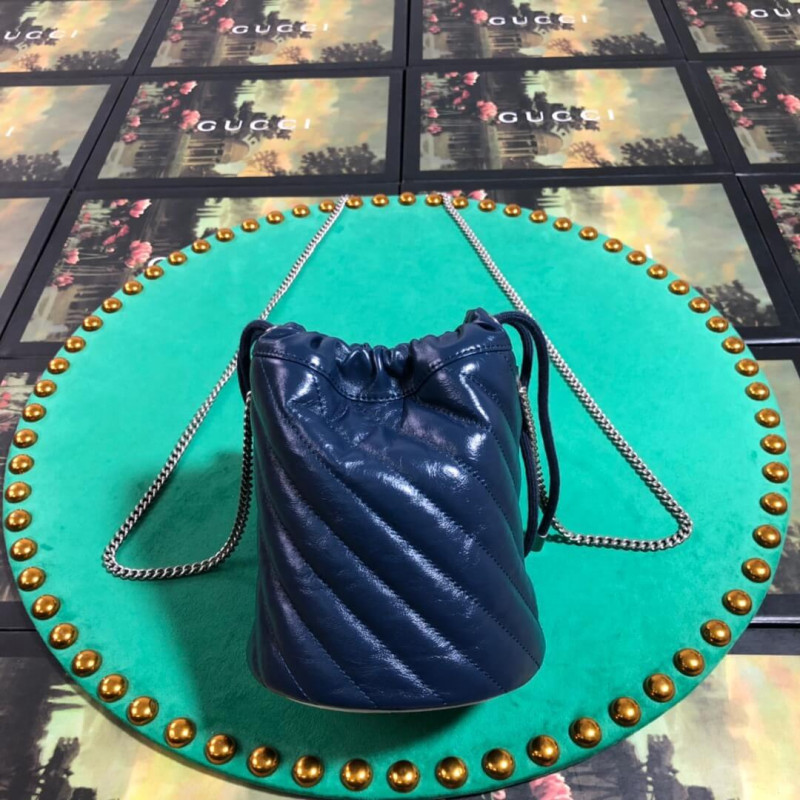 Replica Gucci Gg Marmont Mini Bucket Bag 575163 Blue