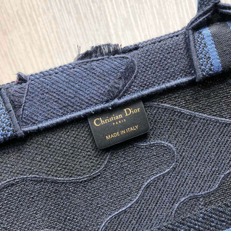 Replica Christian Dior Book Tote Blue Camouflage Embroidery M1286