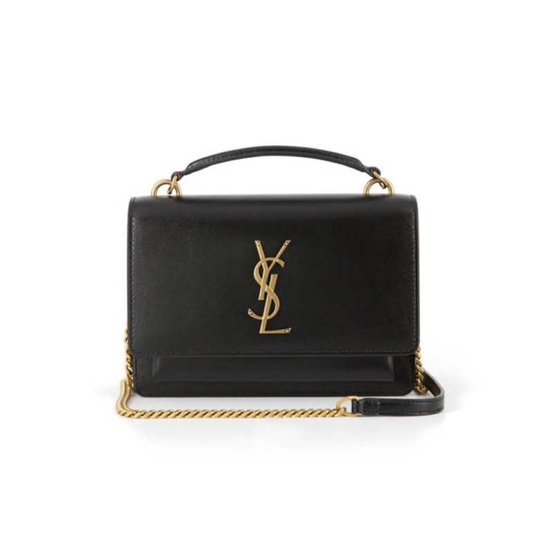 Replica Saint Laurent Sunset Chain Wallet In Smooth Leather 533026