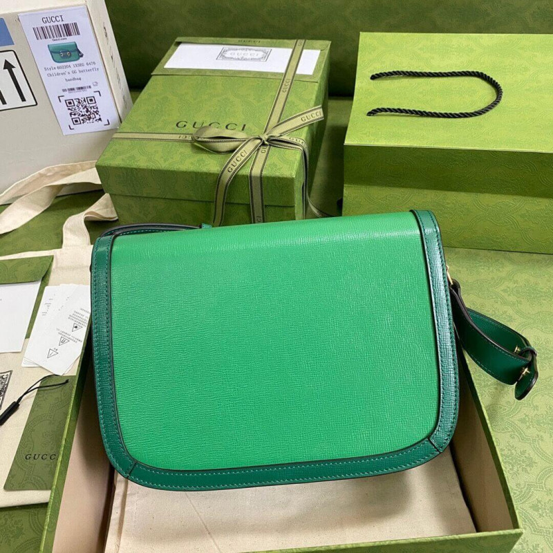 Replica Gucci Horsebit 1955 Small Shoulder Bag 602204 Green Leather