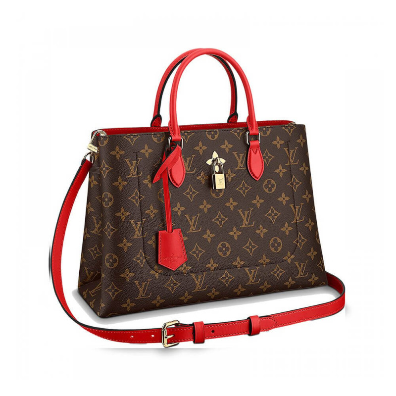 Replica Louis Vuitton Monogram Canvas Flower Tote M43553 Red