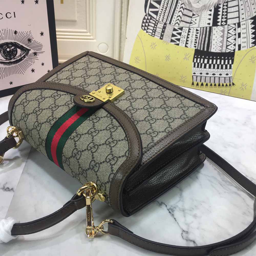 Replica Gucci Ophidia Small Top Handle Bag With Web 651055