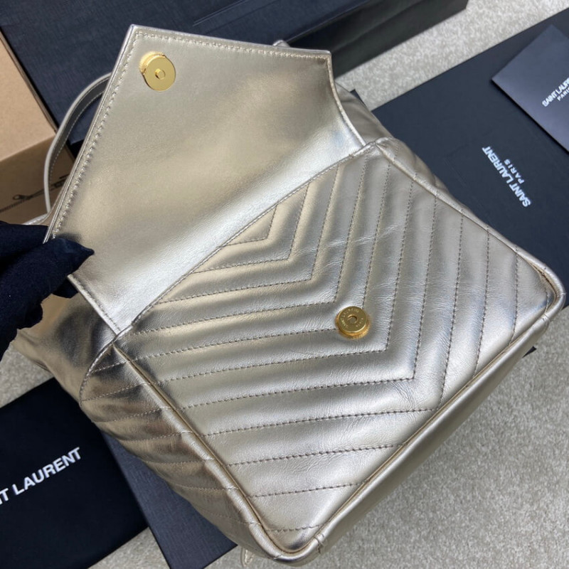 Replica Ysl Saint Laurent Joe Backpack 672609 In Champagne Gold Lambskin