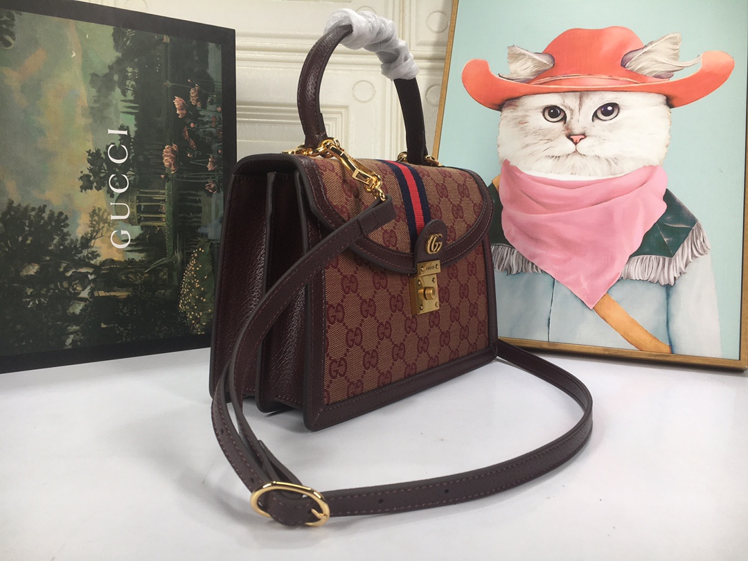 Replica Gucci Ophidia Small Top Handle Bag With Web 651055