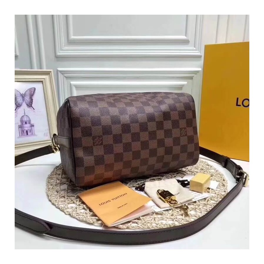 Replica Louis Vuitton Damier Ebene Canvas Speedy Bandouliere 25 N41368