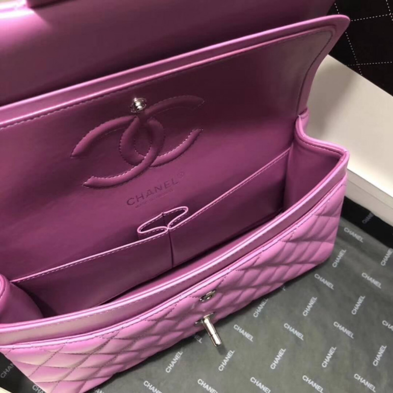 Replica Chanel 1112 Purple Medium Size 2.55 Lambskin Leather Flap Bag