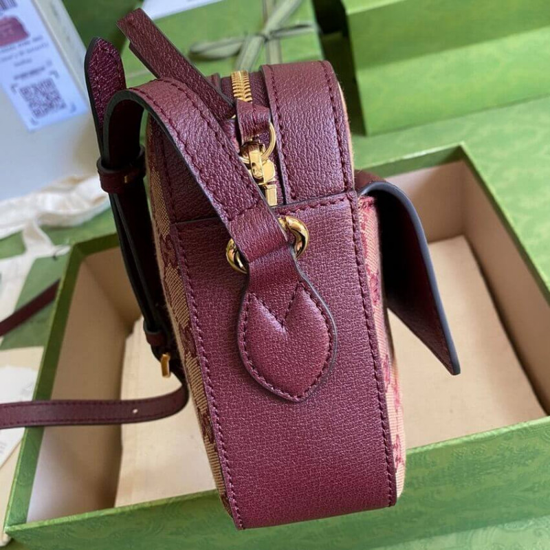 Replica Gucci Horsebit 1955 Small Bag In Burgundy 645454