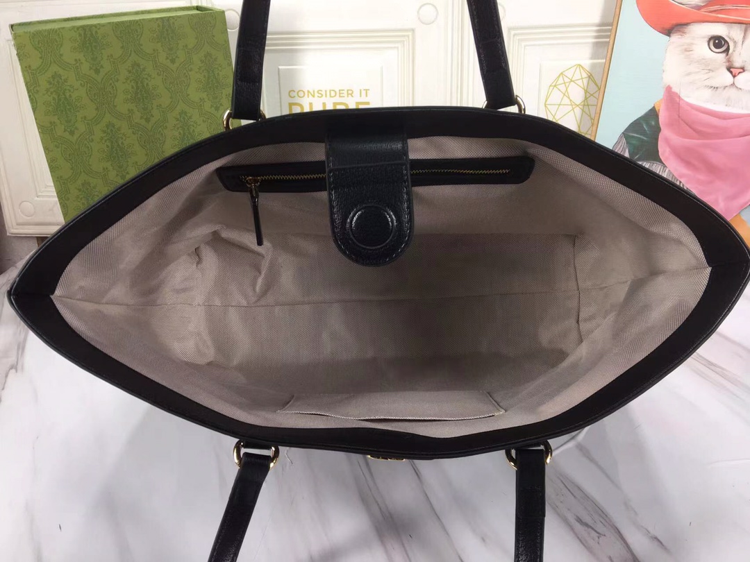 Replica Gucci Ophidia Medium Tote With Web- Black