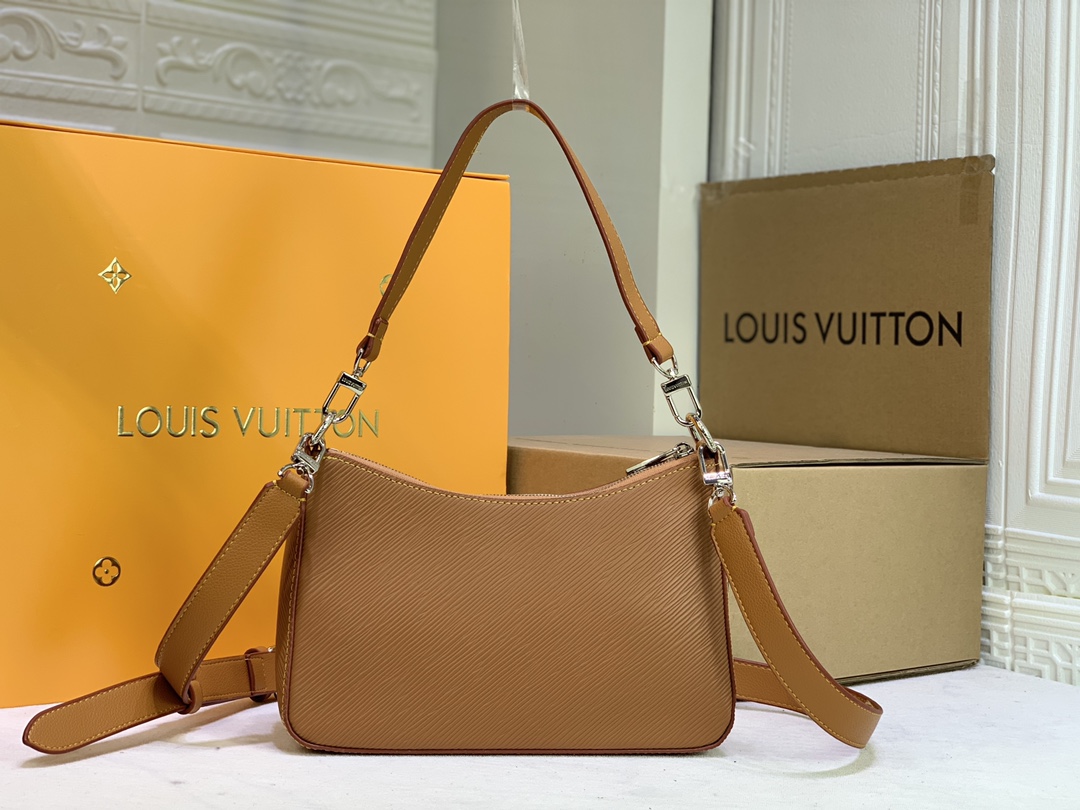 Replica Louis Vuitton Marelle Handbag Black/White/Brown