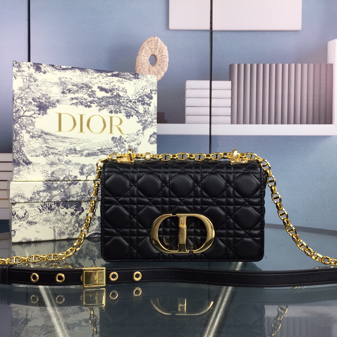 Replica Dior Small Dr Caro Bag Black/Beige