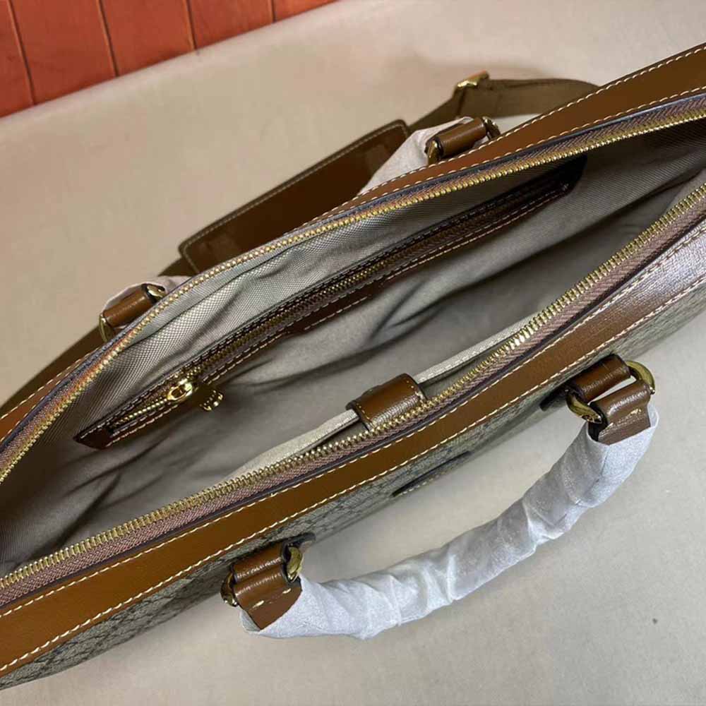 Replica Gucci Business Case With Interlocking G Black/Grey 674140