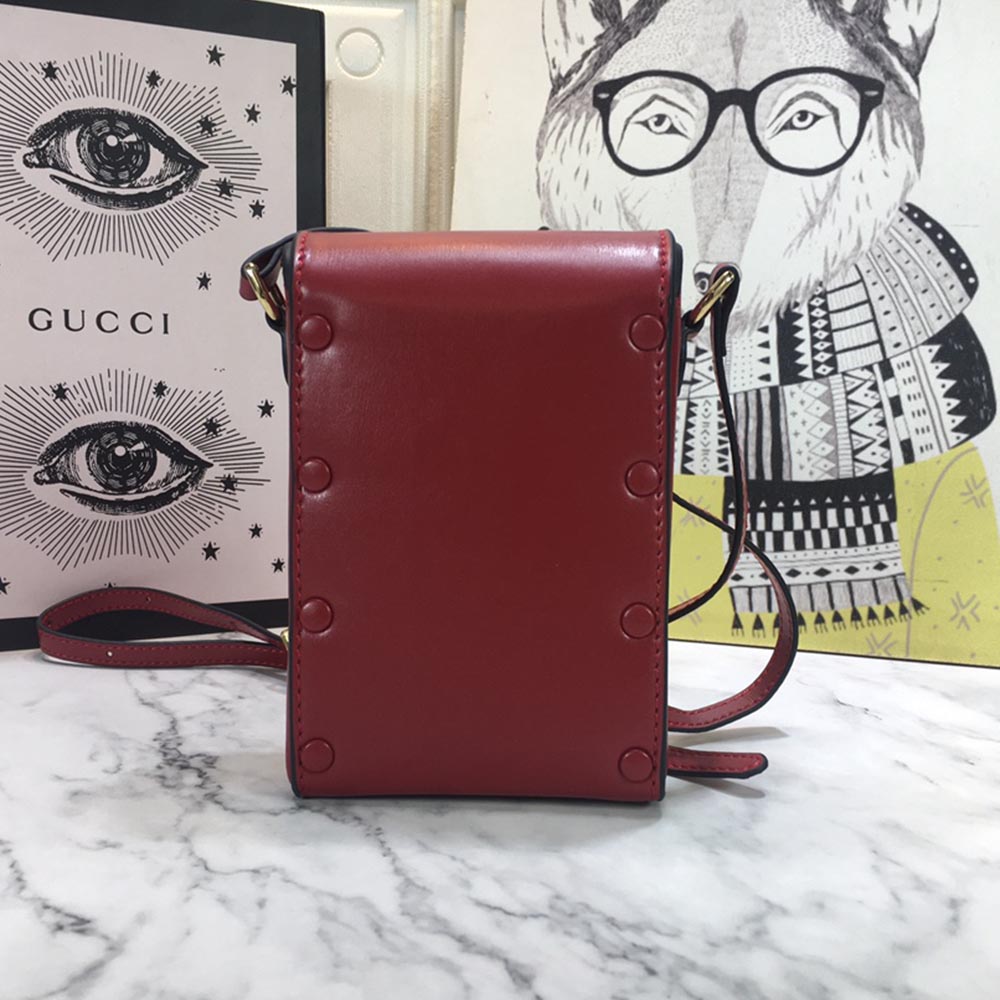 Replica Gucci Horsebit 1955 Mini Bag 625615 Blk/Red/Brown