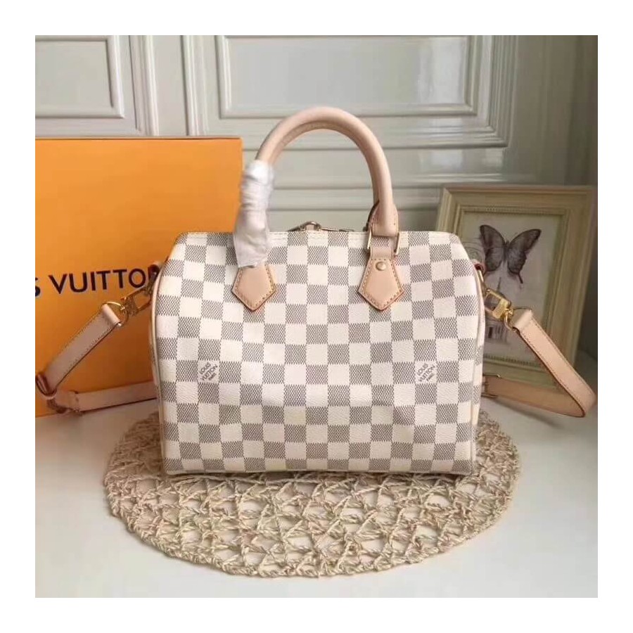 Replica Louis Vuitton Damier Azur Canvas Speedy Bandouliere 25 N41374