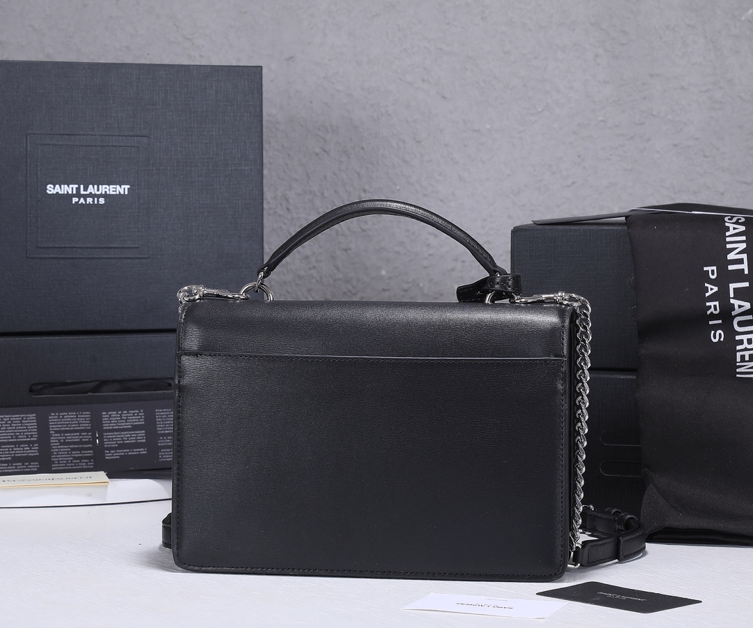 Replica Ysl Sunset Medium Top Handle Bag- Black