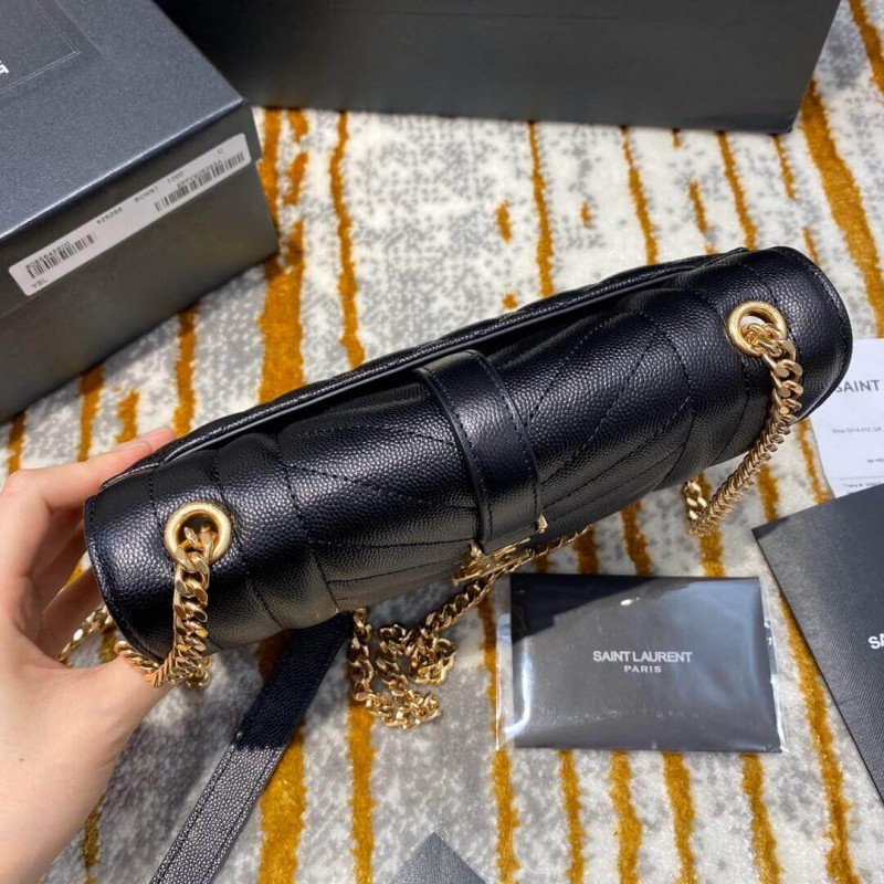 Replica Saint Laurent Grain Leather Envelope Small Bag 526286 Black