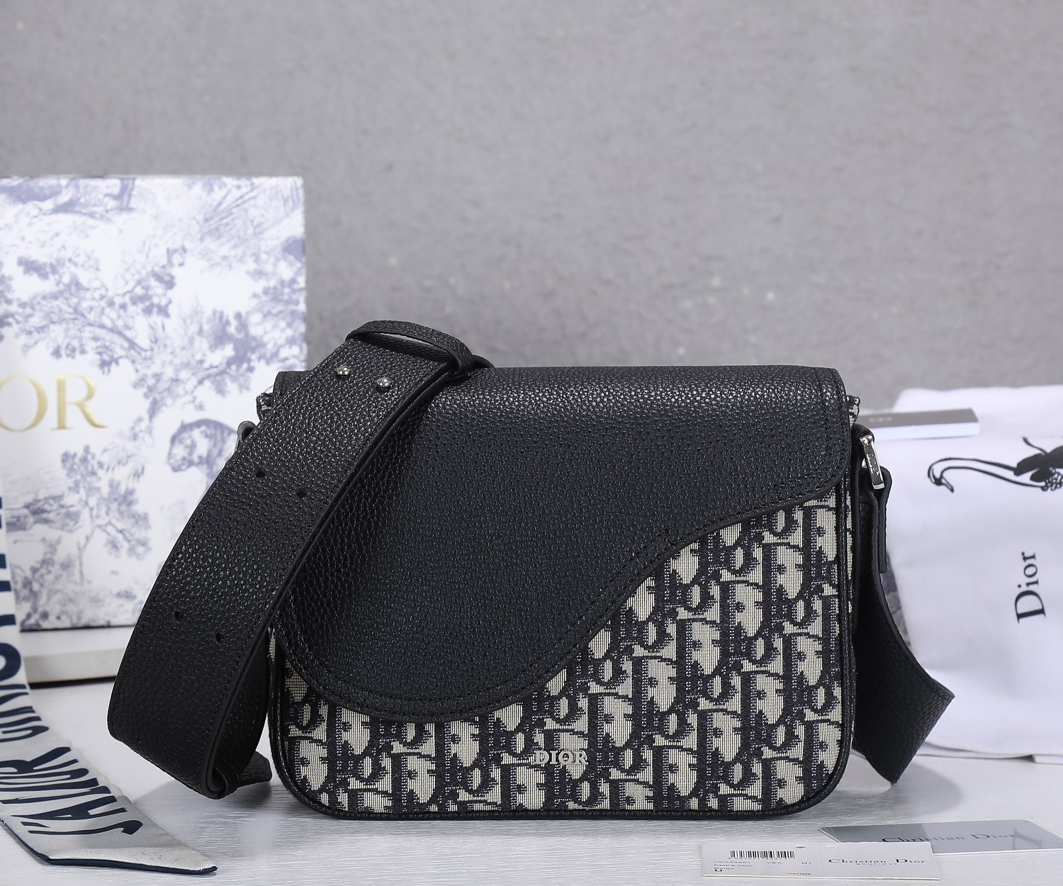 Replica Dior Aaa-Oblique Mini Saddle Messenger Bag