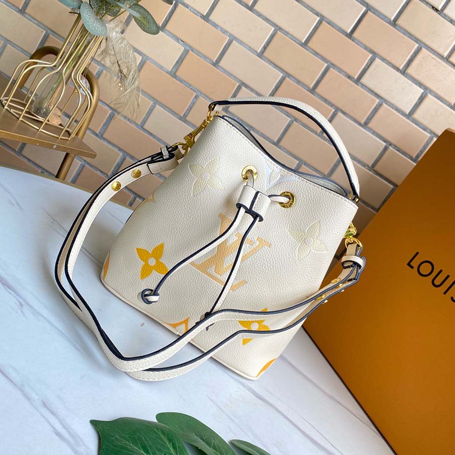 Replica Louis Vuitton Neonoe Bb Bucket Bag Blue/Beige/Pink