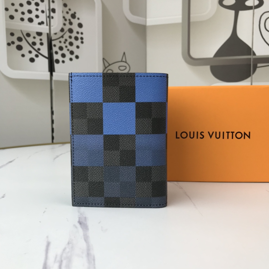 Replica Louis Vuitton Passport Cover N60410 White/Blue/Orange