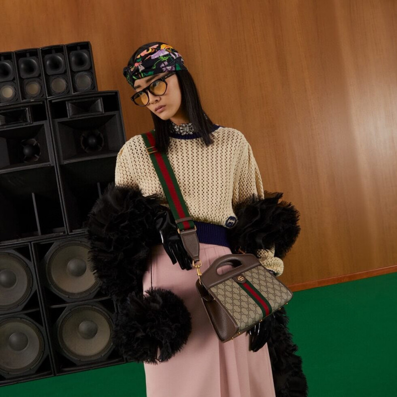 Replica Gucci Ophidia Small Tote With Web 693724 Brown