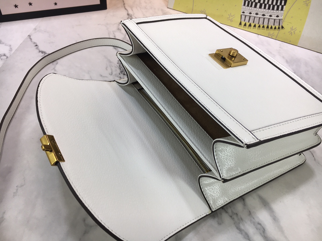 Replica Gucci Ophidia Small Top Handle Bag With Web Black/White