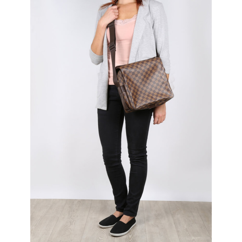 Replica Louis Vuitton Damier Ebene Naviglio Messenger Bag N45255