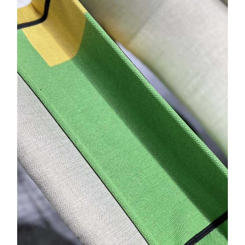 Replica Christian Dior Large Book Tote Bright Green And Orange D-Jungle Pop Embroidery M1286