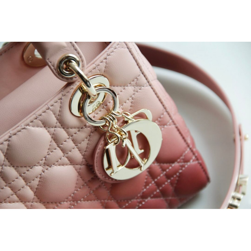 Replica Lady Dior My Abcdior Bag In Pink Gradient Cannage Lambskin M0538