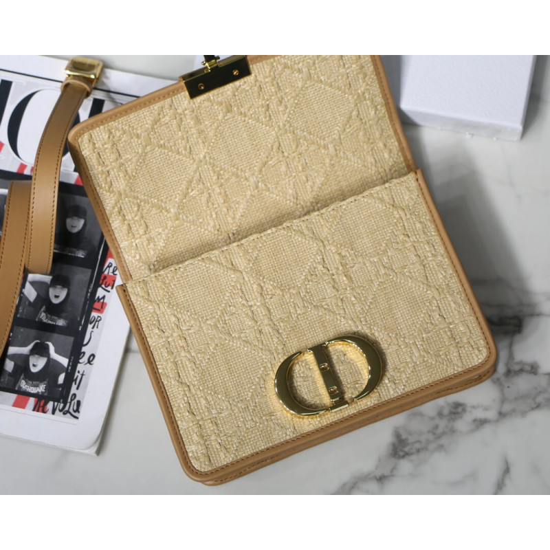 Replica Christian Dior 30 Montaigne Bag Natural Cannage Raffia M9203