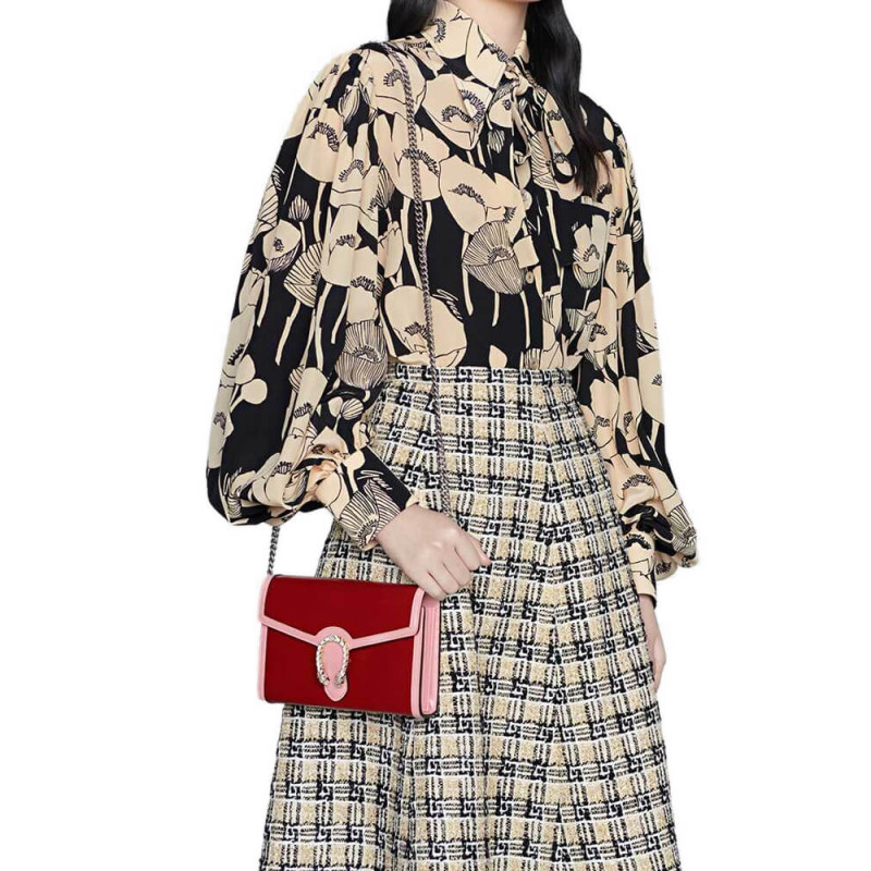 Replica Gucci Dionysus Mini Chain Bag In Red And Pink Leather 401231