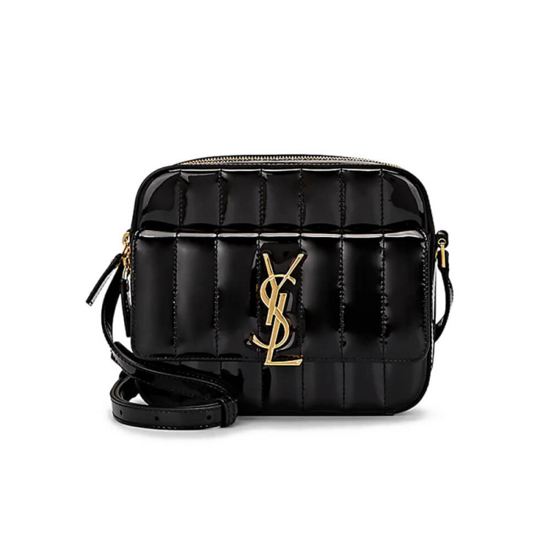 Replica Saint Laurent Monogram Vicky Patent Leather Camera Bag 555052
