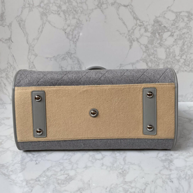 Replica Chanel Wool Felt Deauville Shopping Bag A60598 Grey