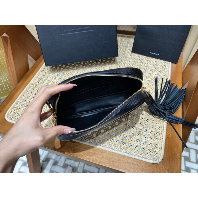 Replica Ysl Saint Laurent Lou Mini Camera Bag 585040 In Grain Leather Black