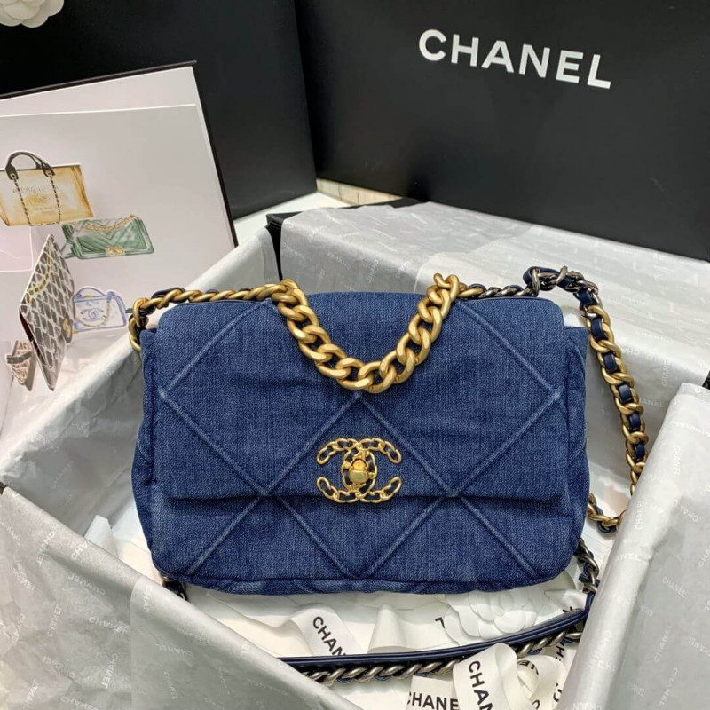 Replica Chanel 19 Small Flap Bag As1160 Denim