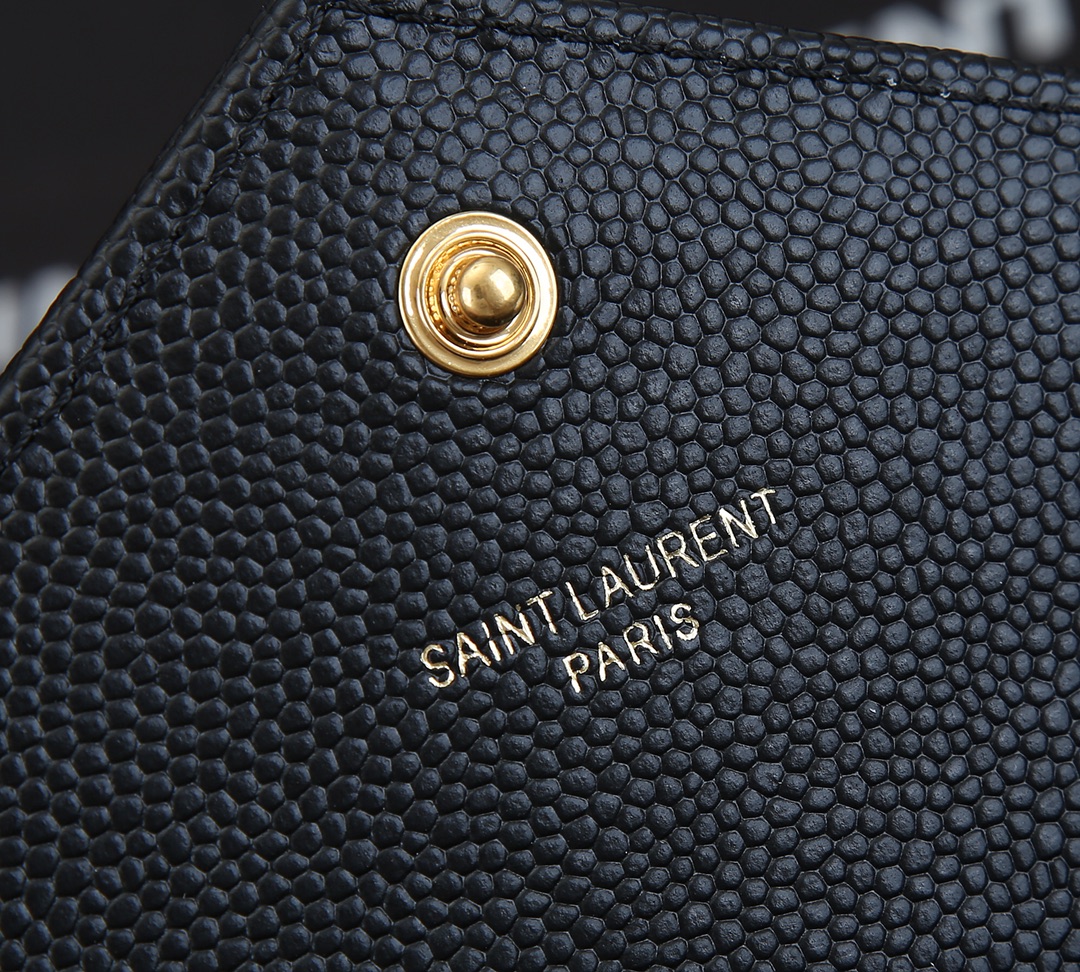 Replica Ysl Envelope Chain Wallet In Grain De Poudre Embossed Leather 1888