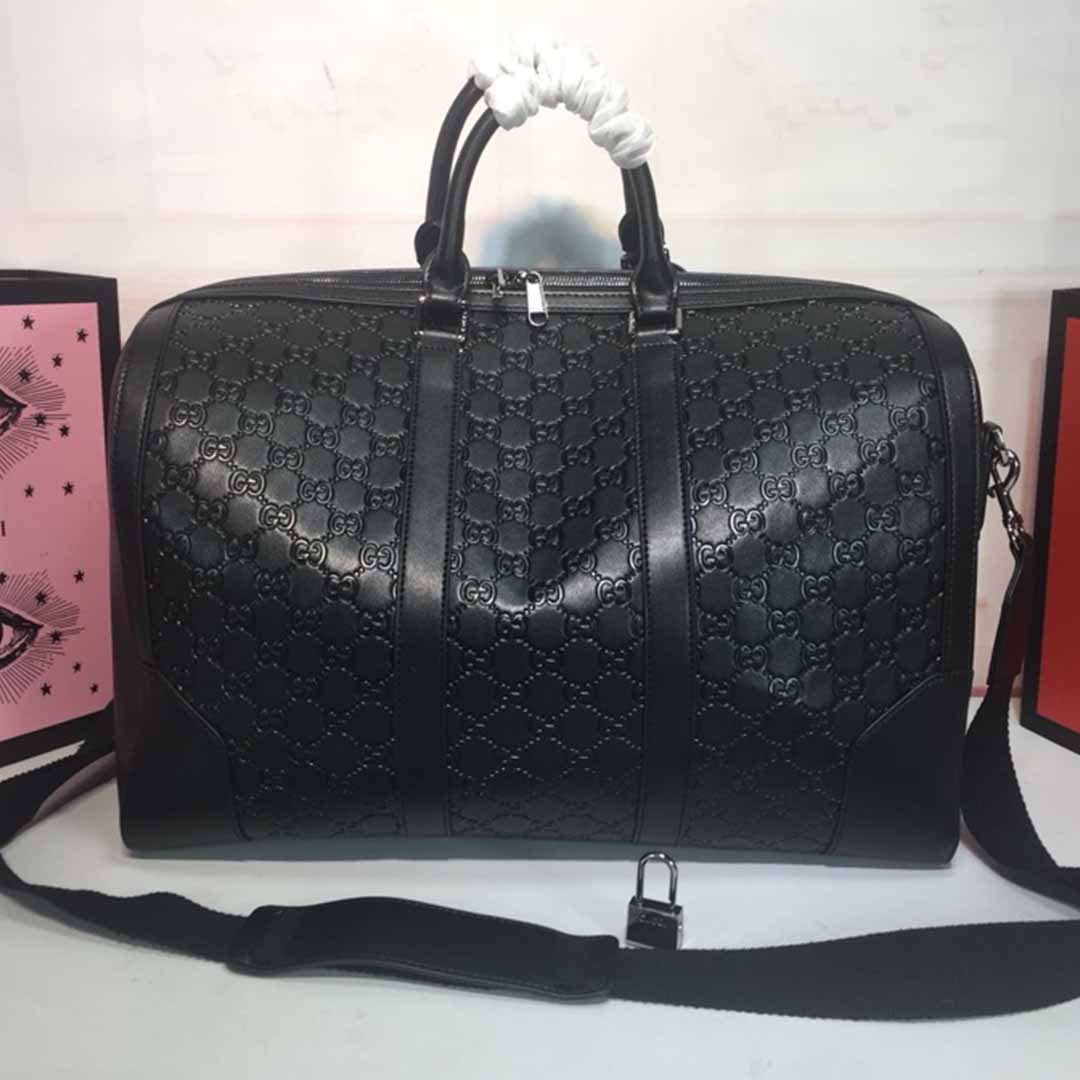Replica Gucci Aaa-Double G Embossed Duffle Bag 625768 Black/Red